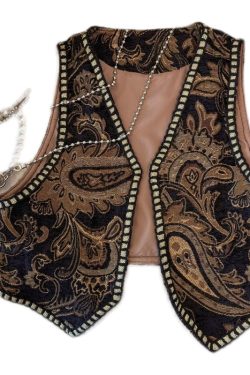 Ethnic Style Jacquard Embroidered Vest - Short Retro Cardigan for Travel, Inspired by Xinjiang and Northwest Tibet Fashion