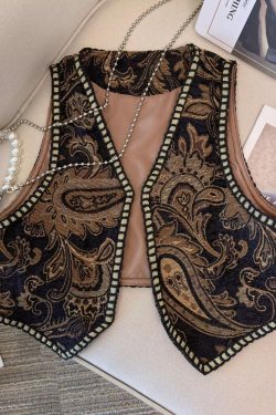 Ethnic Style Jacquard Embroidered Vest - Short Retro Cardigan for Travel, Inspired by Xinjiang and Northwest Tibet Fashion