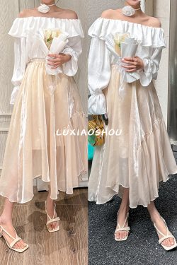 Fairy Square Head Bowknot Chunky Heeled Sandals with One Strap - French Style White Heels for Chic Summer Outfits