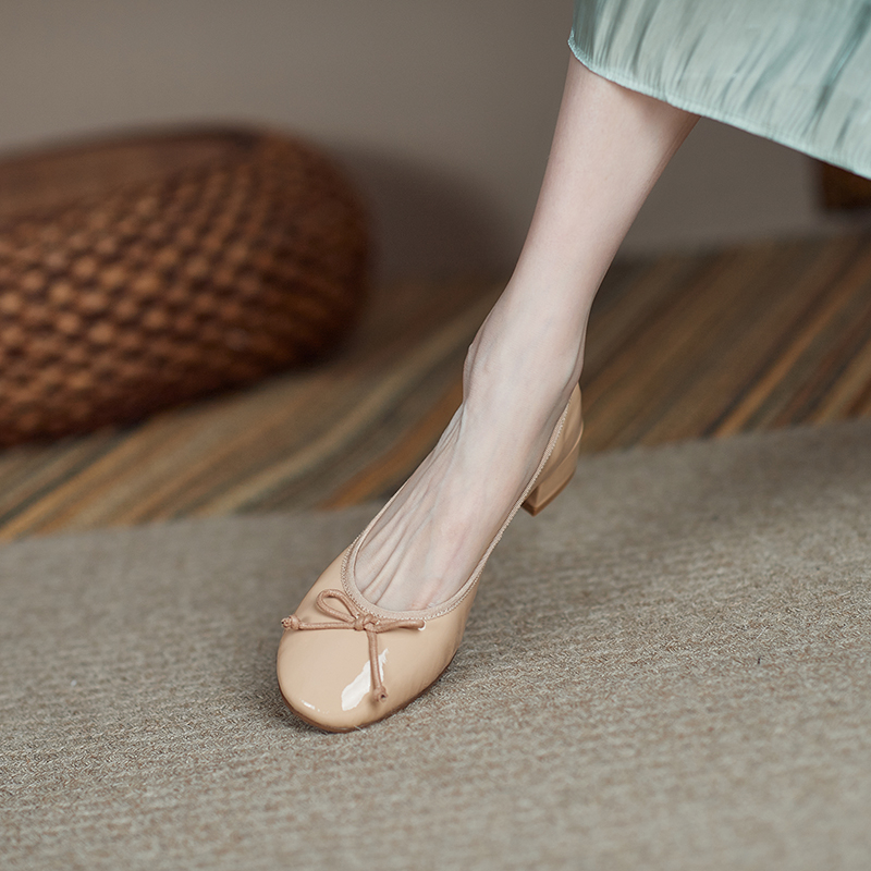 Fairy Style Red Genuine Leather Mid-Heel Bow Shoes for Women - Sweet Wedding and Bridesmaid Footwear Fairy Style Red Genuine Leather Mid-Heel Bow Shoes for Women - Sweet Wedding and Bridesmaid Footwear