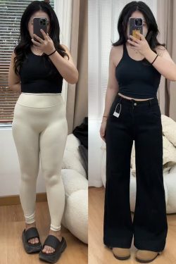 Flared Bell-Bottom Pants for Pear-Shaped Figures, Loose-Fitting Wide-Leg Black Denim Jeans for Women