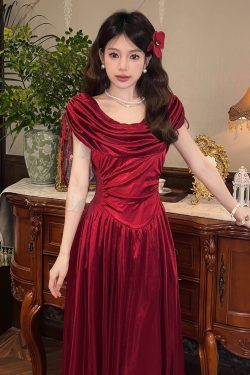 Flared Collar Little White Dress with French Court Design - Three-Color High-End Summer Dress for a Chic 90s Look