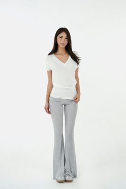 Flared Waist Knitted Ribbed Slim-Fit Pants - Y2K Style, Comfortable Fashionable Trousers for Effortless Everyday Wear