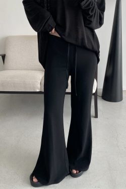 Flared Yoga Pants for Women - Sun Grapefruit Modal, Relaxed Fit Casual Long Pants, Spring Summer Style, Comfortable Activewear