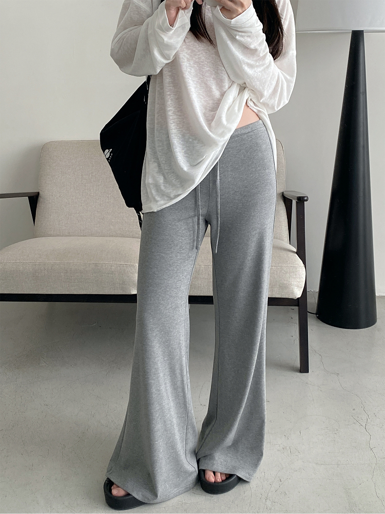 Flared Yoga Pants for Women - Sun Grapefruit Modal, Relaxed Fit Casual Long Pants, Spring Summer Style, Comfortable Activewear Flared Yoga Pants for Women - Sun Grapefruit Modal, Relaxed Fit Casual Long Pants, Spring Summer Style, Comfortable Activewear