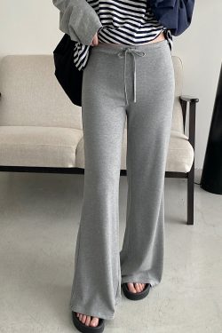 Flared Yoga Pants for Women - Sun Grapefruit Modal, Relaxed Fit Casual Long Pants, Spring Summer Style, Comfortable Activewear