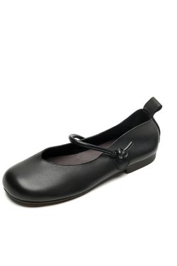 Flat Mary Jane Shoes for Women, 2025 Spring Summer Collection, Top Layer Cowhide, Round Toe, Soft Bottom, Casual Comfort