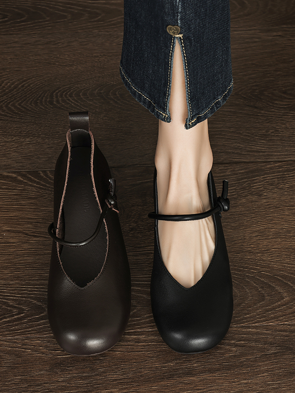 Flat Mary Jane Shoes for Women, 2025 Spring Summer Collection, Top Layer Cowhide, Round Toe, Soft Bottom, Casual Comfort Flat Mary Jane Shoes for Women, 2025 Spring Summer Collection, Top Layer Cowhide, Round Toe, Soft Bottom, Casual Comfort