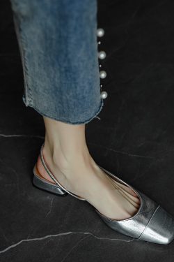 Flat Open-Toe Chunky Low-Heeled Sandals for Women - Backless Square Toe Design, Italian Style, Trendy Summer Footwear