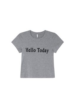 Flocked Letter Printed Short Sleeve T-Shirt for Women - Summer 2025 Slim Fit Casual Top - Trendy Y2K Style