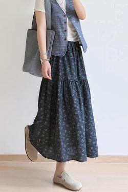 Floral A-Line Midi Skirt for Women, Plus Size Summer Skirt for Pear-Shaped Bodies, Trendy 2025 Fashion Piece