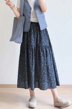 Floral A-Line Midi Skirt for Women, Plus Size Summer Skirt for Pear-Shaped Bodies, Trendy 2025 Fashion Piece