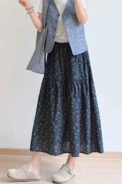 Floral A-Line Midi Skirt for Women, Plus Size Summer Skirt for Pear-Shaped Bodies, Trendy 2025 Fashion Piece