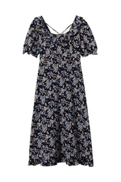 Floral Backless Dress for Women, Plus Size, 2025 Spring Summer Collection, Niche Design, Elegant French Style