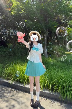 Floral Bow Tie for JK Uniform - Pudding Bear Inspired Pure Color Japanese Style Accessory