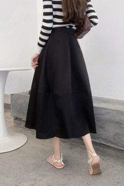 Floral Bud High-Waisted Flare Skirt - Slimming Mid-Length Commuter Style for Spring/Summer 2025