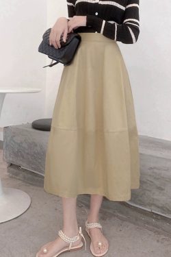 Floral Bud High-Waisted Flare Skirt - Slimming Mid-Length Commuter Style for Spring/Summer 2025