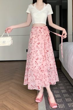 Floral Chiffon Fish Tail One-Piece Dress - Women’s Summer Bodycon Wrap Skirt with Irregular Ruffle for Beach Style