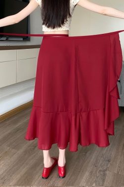 Floral Chiffon Irregular Fishtail Skirt for Women - Summer One-Piece Ruffle Split Skirt in Trendy Floral Design