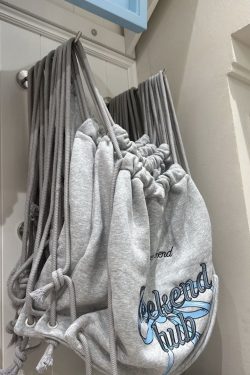 Floral Drawstring Small Backpack - Casual Canvas Tote Bag with Large Capacity for Commuting - Trendy Niche Design