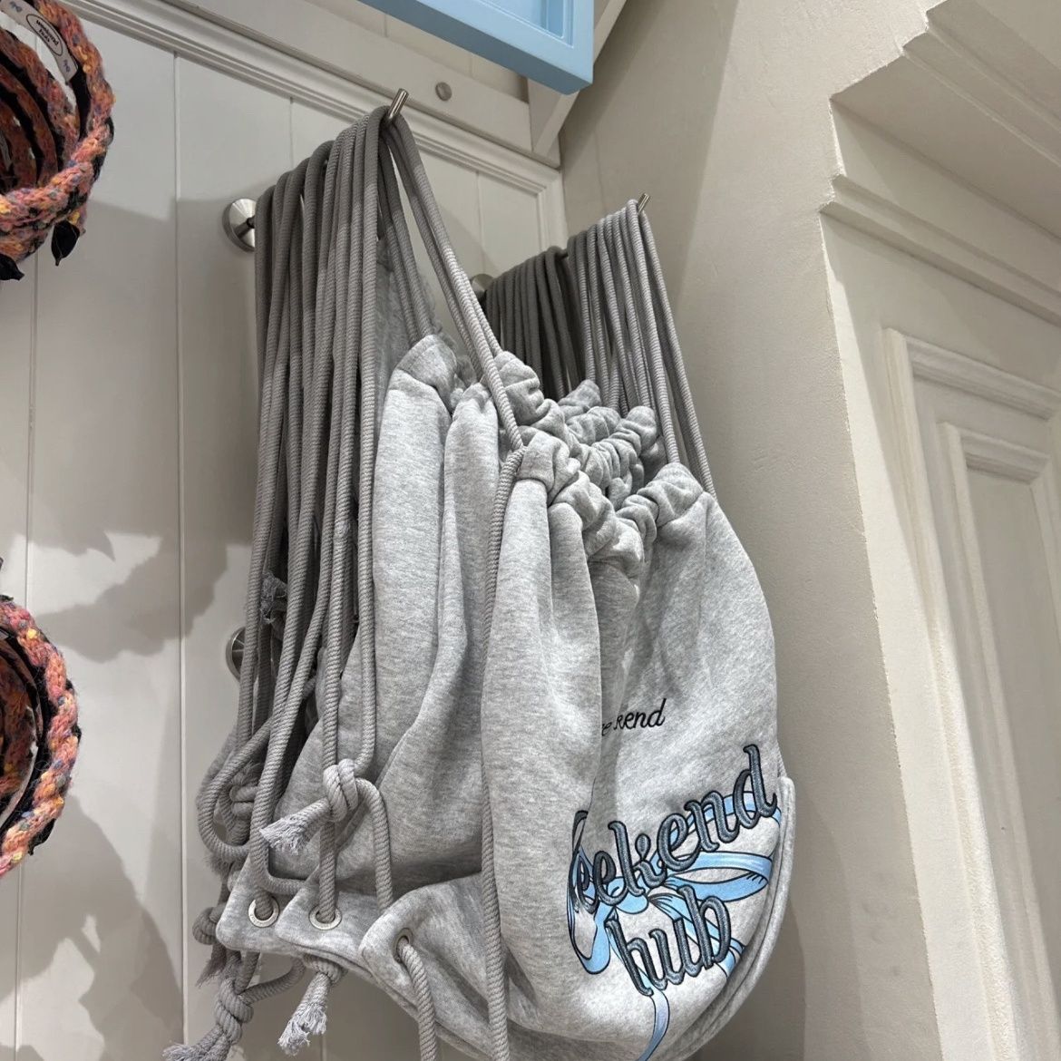 Floral Drawstring Small Backpack - Casual Canvas Tote Bag with Large Capacity for Commuting - Trendy Niche Design Floral Drawstring Small Backpack - Casual Canvas Tote Bag with Large Capacity for Commuting - Trendy Niche Design