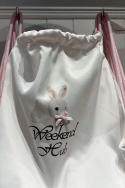 Floral Drawstring Small Backpack - Casual Canvas Tote Bag with Large Capacity for Commuting - Trendy Niche Design