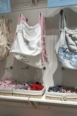 Floral Drawstring Small Backpack - Casual Canvas Tote Bag with Large Capacity for Commuting - Trendy Niche Design