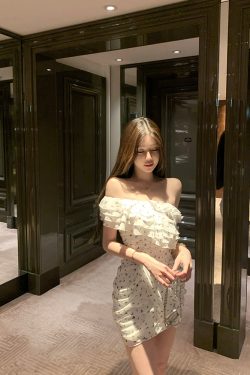 Floral Fairy Chiffon Dress for Women - Summer Asymmetrical Ruffle Bodycon Mini Skirt - Trendy Y2K Style