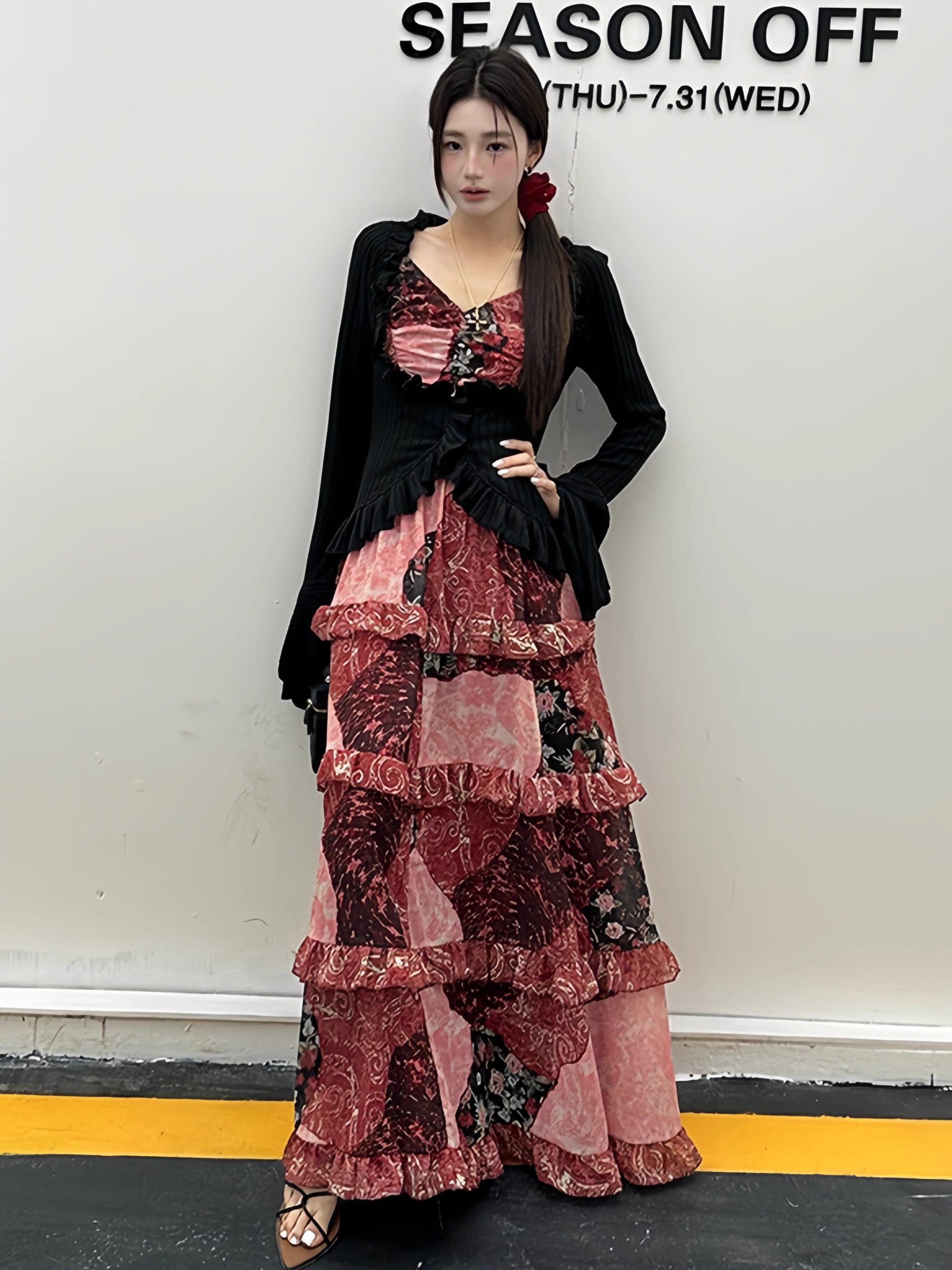 Floral Lace Spaghetti Strap Dress - Thai-Inspired Summer Vacation Beach Dress for a 90s Boho Look Floral Lace Spaghetti Strap Dress - Thai-Inspired Summer Vacation Beach Dress for a 90s Boho Look