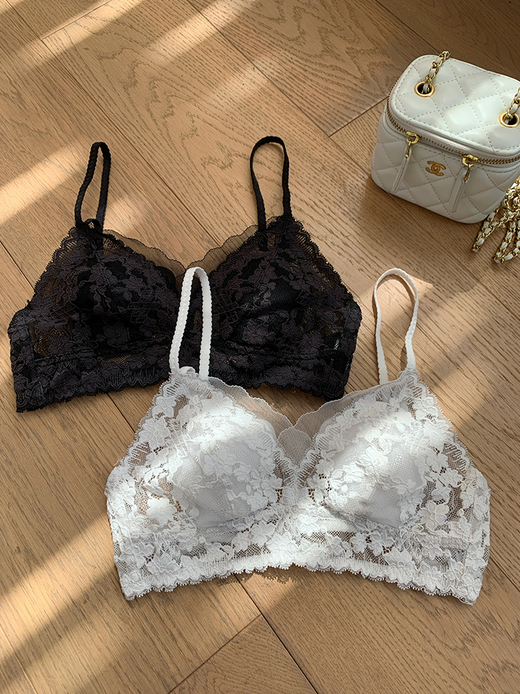 Floral Lace Wireless Bra for Summer - Lightweight Minimizing Underwear with Beautiful Back Design for Big Chest Support Floral Lace Wireless Bra for Summer - Lightweight Minimizing Underwear with Beautiful Back Design for Big Chest Support