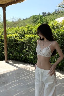 Floral Lace Wireless Bra for Summer - Lightweight Minimizing Underwear with Beautiful Back Design for Big Chest Support