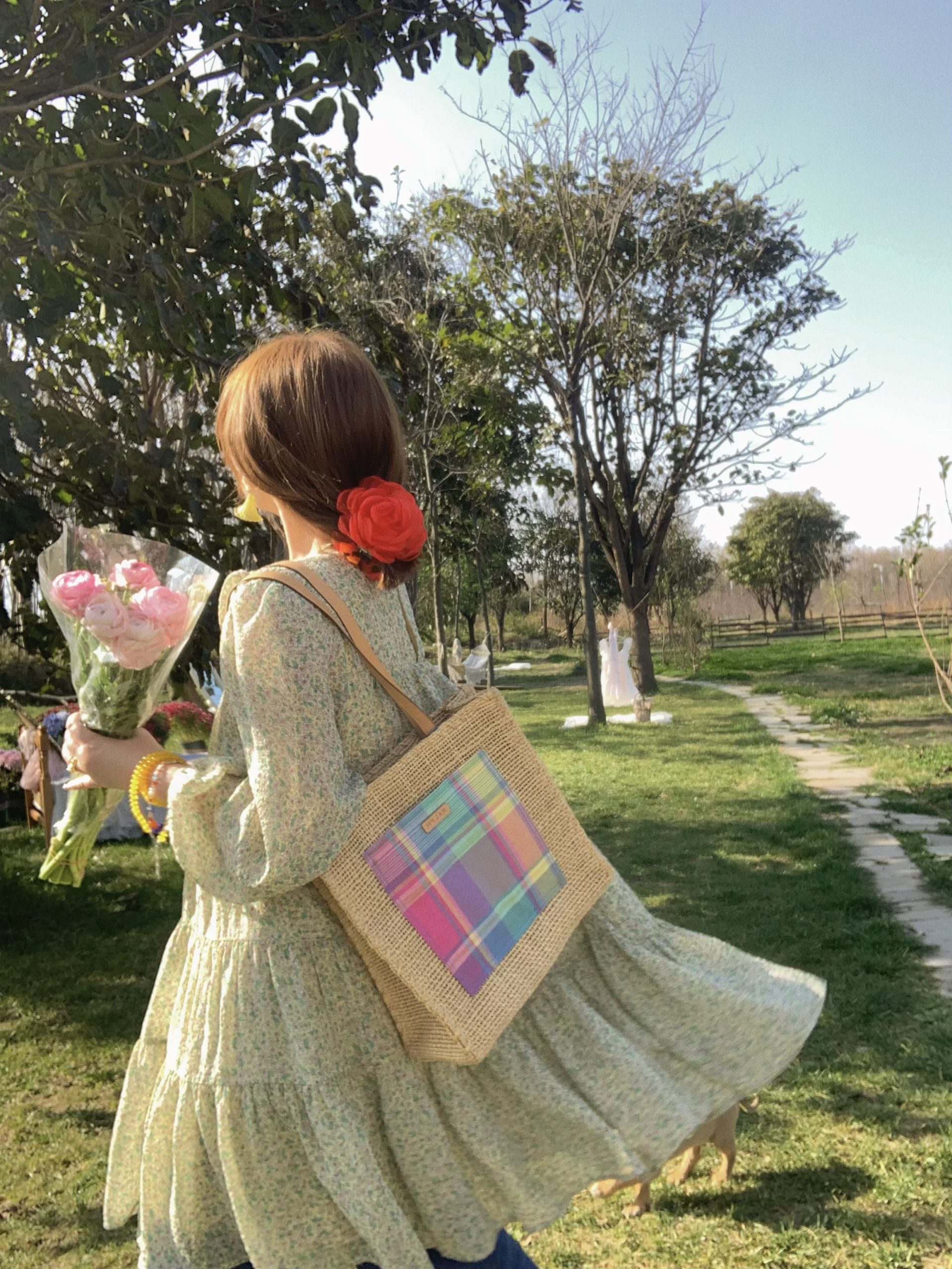 Floral Long Sleeve Chiffon Dress for Women - Spring Loose Puff Sleeve Cake Dress, Vintage Flower Dance Style, Perfect for Spring Events Floral Long Sleeve Chiffon Dress for Women - Spring Loose Puff Sleeve Cake Dress, Vintage Flower Dance Style, Perfect for Spring Events