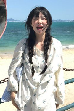 Floral Long-Sleeve Shirt for Women - Spring Sun-Protective Jacket, Casual College Style, Loose Fit Top