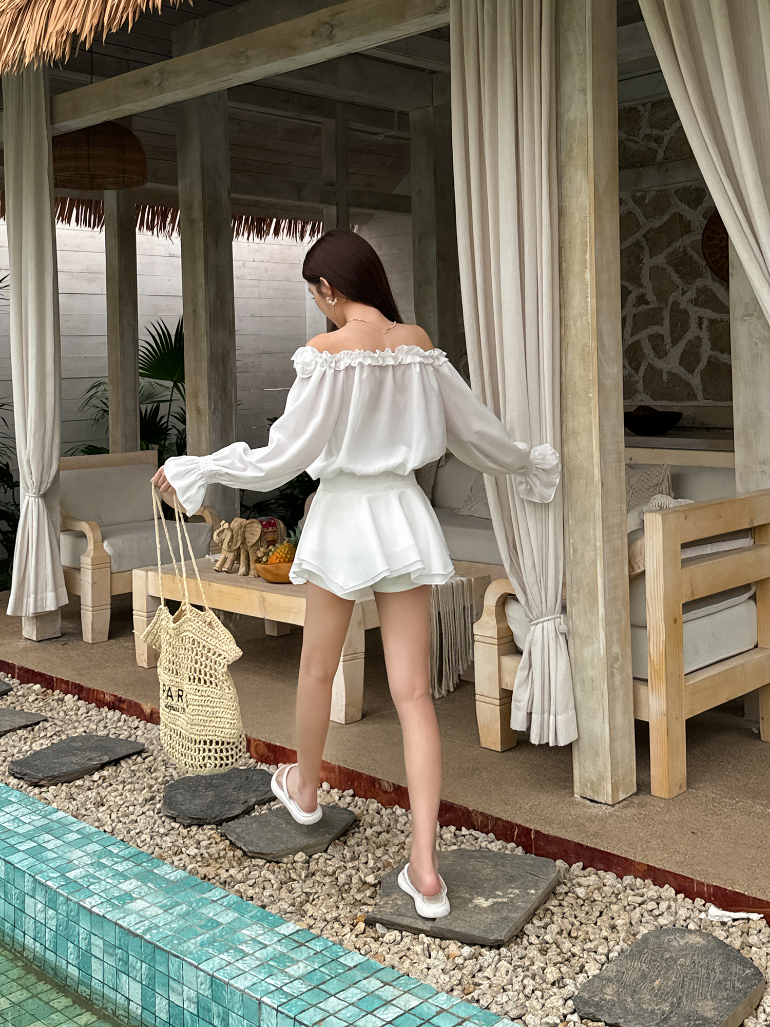 Floral One-Shoulder Chiffon Shirt Dress for Women - Lightweight, Waist-Cinching, Sweet Spring/Summer Style Short Skirt Floral One-Shoulder Chiffon Shirt Dress for Women - Lightweight, Waist-Cinching, Sweet Spring/Summer Style Short Skirt