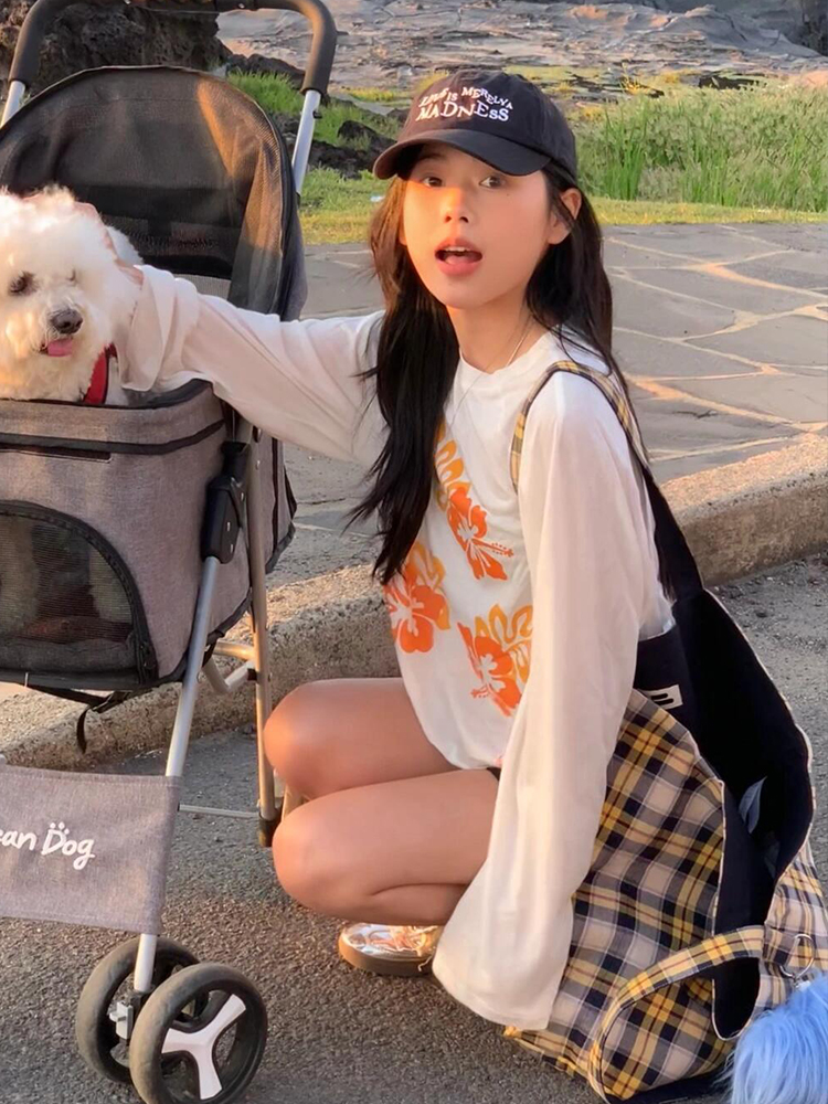 Floral Print Long Sleeve T-Shirt for Women - American Style Loose Round Neck Sun Protection Cover-Up - Summer Thin Top Floral Print Long Sleeve T-Shirt for Women - American Style Loose Round Neck Sun Protection Cover-Up - Summer Thin Top