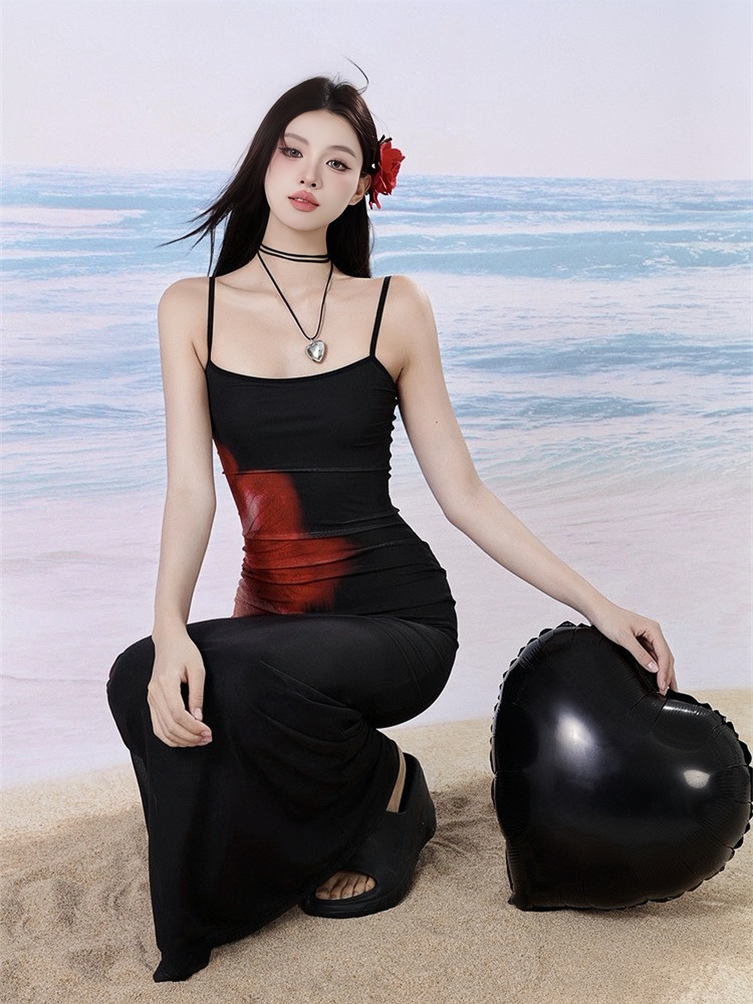 Floral Print Stretch Mesh Bodycon Mermaid Slip Dress with Waist-Cinching Design - Perfect for 90s and Y2K Style Enthusiasts Floral Print Stretch Mesh Bodycon Mermaid Slip Dress with Waist-Cinching Design - Perfect for 90s and Y2K Style Enthusiasts