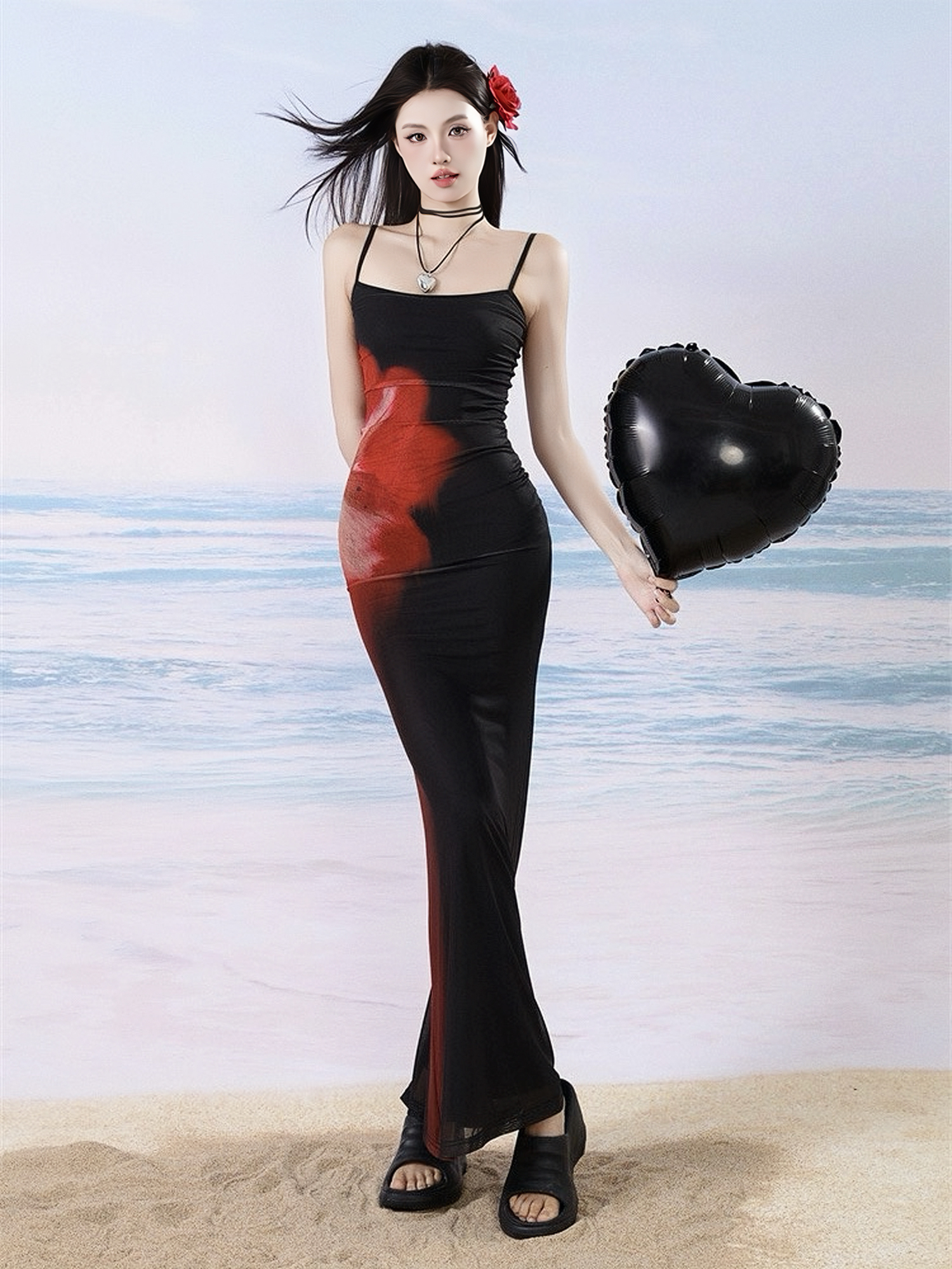 Floral Print Stretch Mesh Bodycon Mermaid Slip Dress with Waist-Cinching Design - Perfect for 90s and Y2K Style Enthusiasts Floral Print Stretch Mesh Bodycon Mermaid Slip Dress with Waist-Cinching Design - Perfect for 90s and Y2K Style Enthusiasts