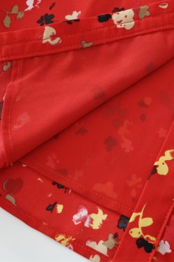 Floral Red Long Dress for Women - French-Style Summer Vacation Dress 2025, Celebrity-Inspired, Perfect for 90s and Y2K Fashion