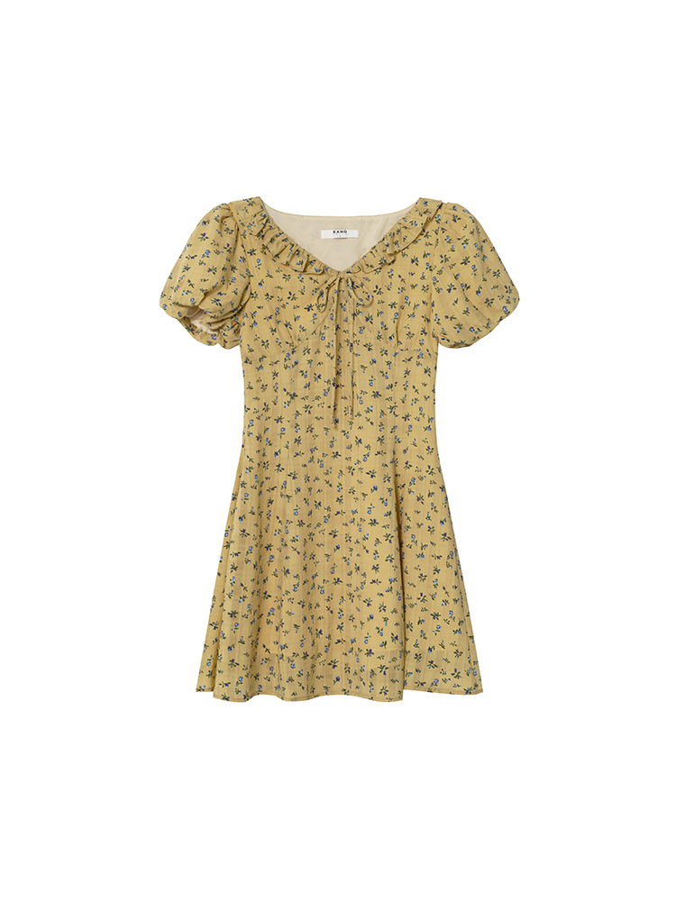 Floral Ruffled V-Neck Dress for Women, Tie Waist-Cinching, Mid-Length A-Line, Perfect for 2025 Spring and Summer Fashion Floral Ruffled V-Neck Dress for Women, Tie Waist-Cinching, Mid-Length A-Line, Perfect for 2025 Spring and Summer Fashion