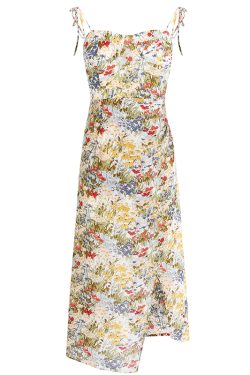 Floral Sleeveless Long Dress for Women - French Style 2025 Summer Slim Fit Vacation Trend