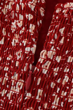 Floral Spaghetti Strap Short Red Dress - French Style Summer Dress 2025 for Women - Vacation Ready Fashion