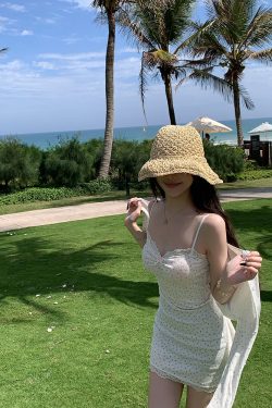 Floral Three-Piece Set for Women - Summer Slimming Camisole, Cardigan, and Dress - Y2K Style, Young Girl's Poetry Design