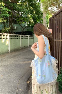 Flower Butterfly Lace Pearl Shimmering Crossbody Bag - Women's Vintage Summer Large Capacity Shoulder Bag