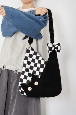 Fluffy Cat Shoulder Bag - Large Capacity Furry Crossbody Purse - Cute Niche Style for Cat Lovers