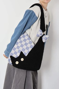 Fluffy Cat Shoulder Bag - Large Capacity Furry Crossbody Purse - Cute Niche Style for Cat Lovers