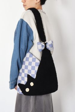 Fluffy Cat Shoulder Bag - Large Capacity Furry Crossbody Purse - Cute Niche Style for Cat Lovers