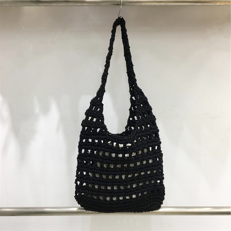 Forest Style Summer Hollow Mesh Tote Bag - Large Capacity Woven Shoulder Bag for Outdoor Adventures Forest Style Summer Hollow Mesh Tote Bag - Large Capacity Woven Shoulder Bag for Outdoor Adventures