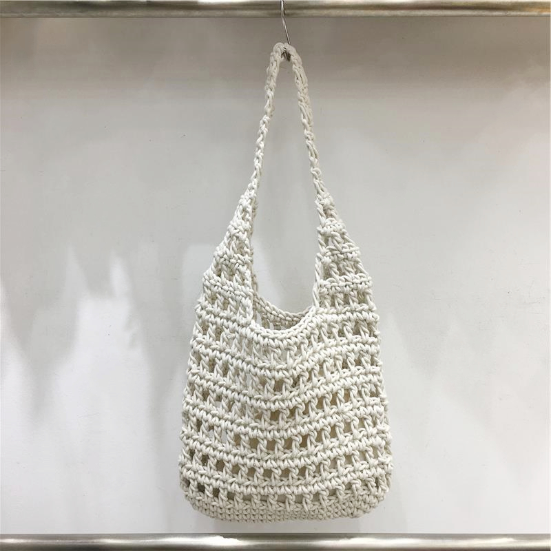 Forest Style Summer Hollow Mesh Tote Bag - Large Capacity Woven Shoulder Bag for Outdoor Adventures Forest Style Summer Hollow Mesh Tote Bag - Large Capacity Woven Shoulder Bag for Outdoor Adventures