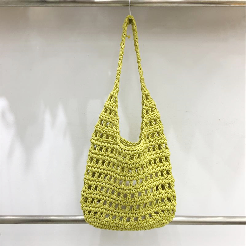 Forest Style Summer Hollow Mesh Tote Bag - Large Capacity Woven Shoulder Bag for Outdoor Adventures Forest Style Summer Hollow Mesh Tote Bag - Large Capacity Woven Shoulder Bag for Outdoor Adventures