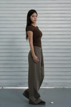 Four-Color Basic Low-Waist Straight-Leg Sweatpants - Versatile Casual Sports Pants for a Slimming Y2K Look